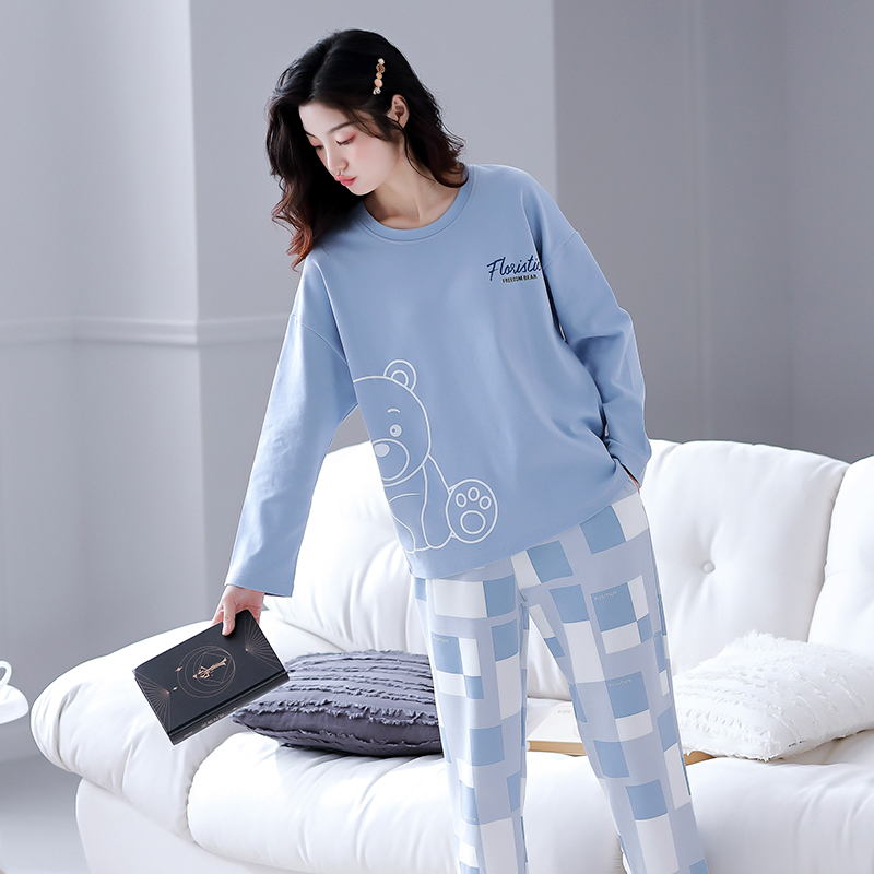Woodpecker Women's Pajamas 2025 New Spring and Autumn Pure Cotton Long-Sleeve Casual Home Wear Set for Women, Suitable for Wearing Outside Woodpecker Women's Pajamas 2025 New Spring and Autumn Pure Cotton Long-Sleeve Casual Home Wear Set for Women, Suitable for Wearing Outside