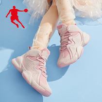 Jordan basketball shoes womens shoes sports shoes 2022 autumn new student leather deodorant shock-absorbing high-top wear-resistant combat boots