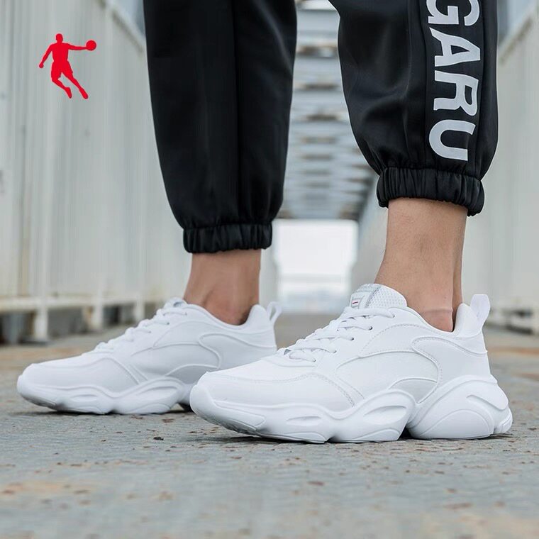 Jordan sneakers men's shoes all white leather waterproof casual dad shoes 2021 autumn new shock-absorbing running shoes