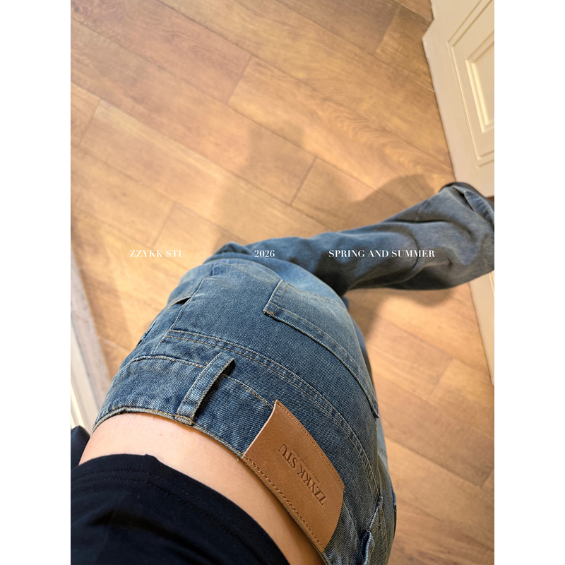 Zzykk Highly Recommends Washed Vintage Low-Rise Straight-Leg Long Jeans for Women, Suitable for Spring and Summer, with Extended Length and Floor-Length Design