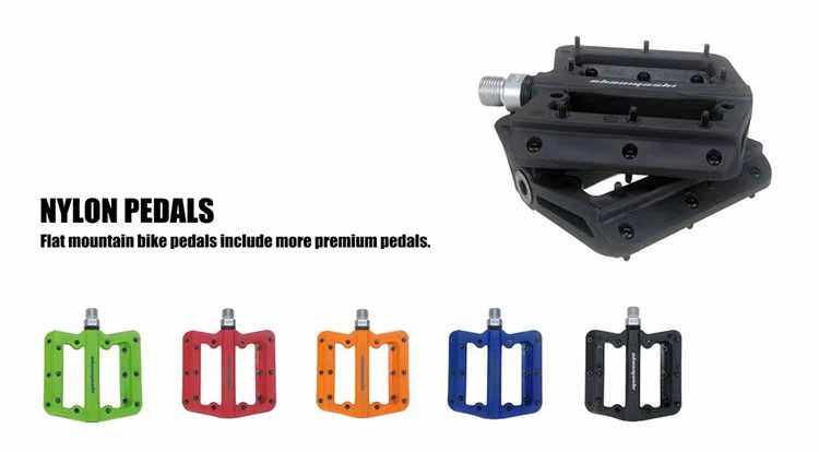 Bmx downhill mountain bike plastic pedals ultra-light with spikes non-slip wide pedals