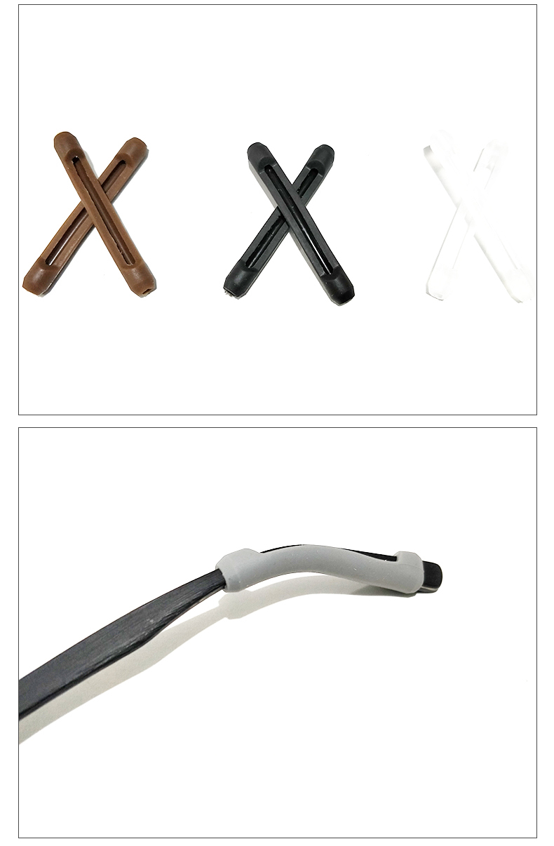 Kính chống trượt tay áo silicon móc tai hỗ trợ chống trượt clip móc tai tay áo khung mắt phụ kiện cố định chân tay áo - Kính khung gọng kính cận