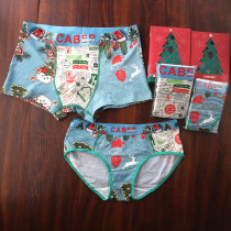 Cabaili couple underwear gift box trend Christmas fashion mens flat corner female triangle UM1120 UL2220