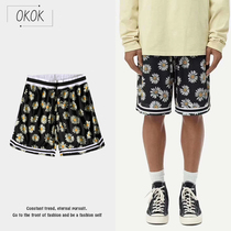 JOHN ELLIOTT high street spoof Quan Zhilong GD daisy mesh sports casual shorts