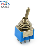 Button switch MTS203 Double League Twister switch 203 Six feet Three-6A 6A 125V 3A 250V
