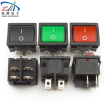 Boat switch 24x 21mm four leg KCD5-501 4p with light black green red 6A250V AC