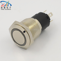 Reset metal button switch phi 1 6 m m flat TZ16N-F11-24V-B quad pin with lamp