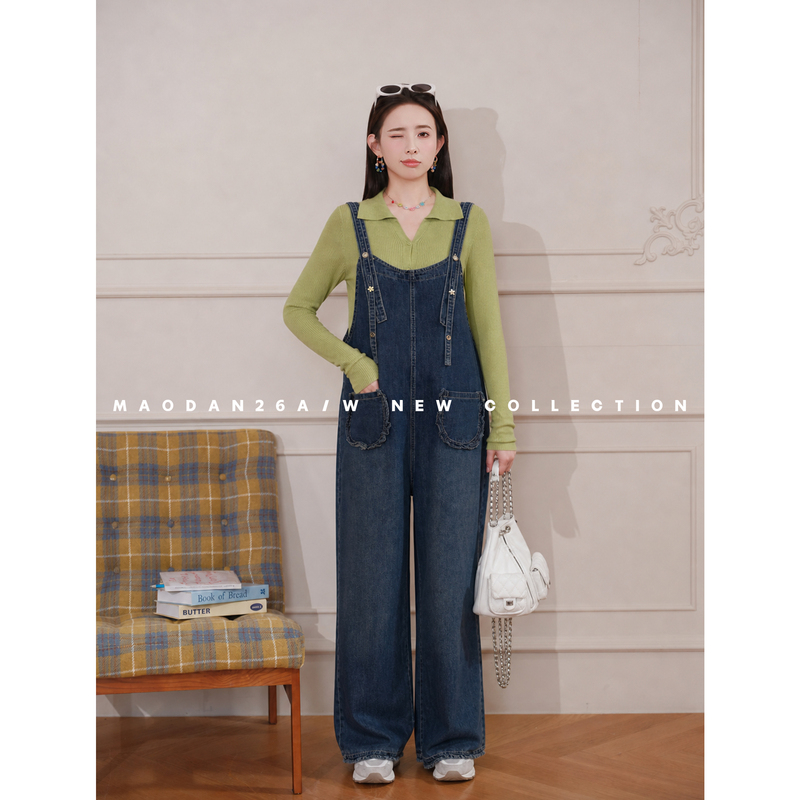 Cat-Themed [Relaxed Afternoon] [Cotton] Maternity Wear, New Autumn Fashion, Age-Reducing Long-Sleeve Base Shirt with Overalls