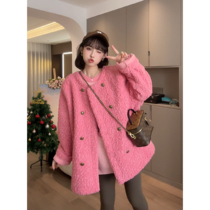 (Teddy rolls) Nana’s pregnancy outfit) maternity wear fashionable round neck double-breasted jacket and coat