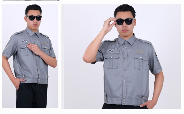 Dịch vụ bảo vệ áo sơ mi ngắn tay màu xanh nam dịch vụ bảo vệ mùa hè tài sản cộng đồng đào tạo an ninh quần áo làm việc đồ ngủ pijama