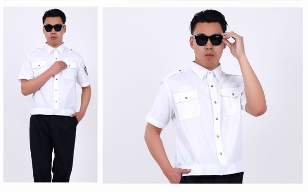 Dịch vụ bảo vệ áo sơ mi ngắn tay màu xanh nam dịch vụ bảo vệ mùa hè tài sản cộng đồng đào tạo an ninh quần áo làm việc đồ ngủ pijama