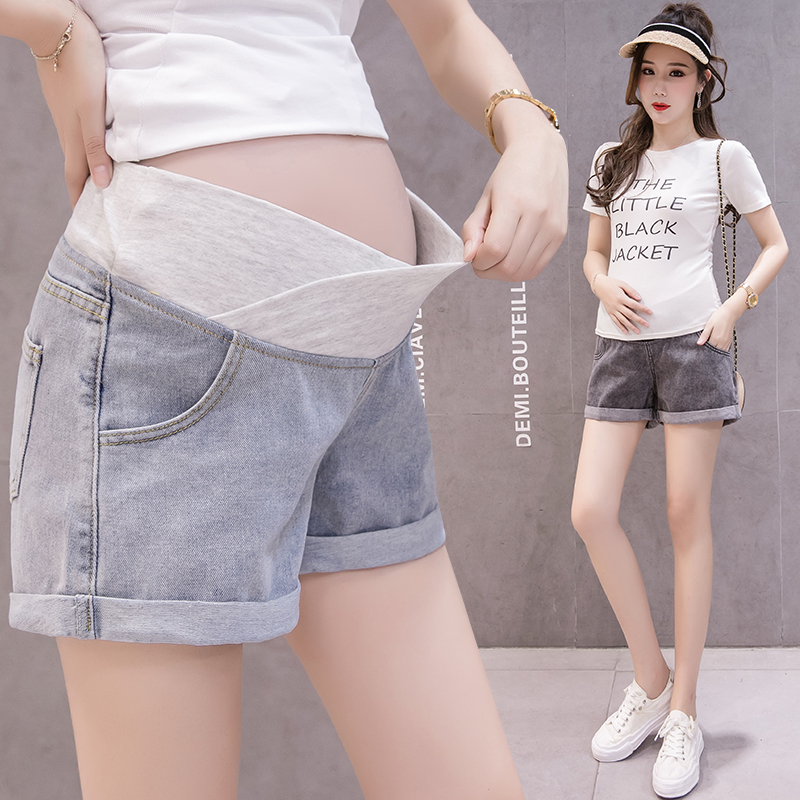 Pregnant Woman Shorts Summer Thin stylish pants jeans Feminists women Summer outwear casual loose Belly Summer Dress Broadlegged Pants