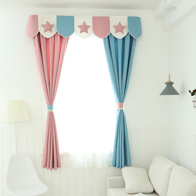 Huizhou blackout curtain door-to-door measurement children's room boys and girls bedroom curtain princess bay window modern American style