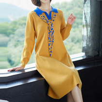 Fat mm autumn 2020 new sweater dress spring and autumn fat plus size sweater thin base skirt women