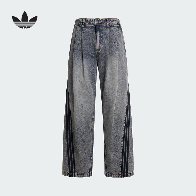 Adidas Adidas Trefoil Loose-Fitting Easy-To-Wear Jeans 2026 Summer Men's Woven Casual Pants Kx4821