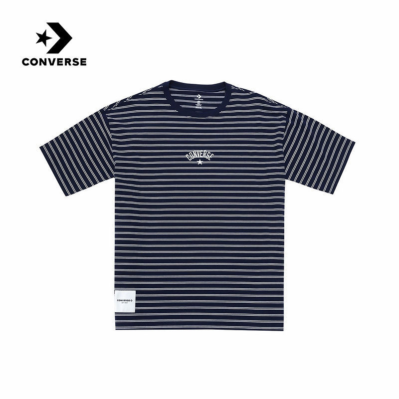 Converse 2026 Summer Unisex Striped Sports Casual Round Neck Loose Short-Sleeved T-Shirt Ucj690-695 Converse 2026 Summer Unisex Striped Sports Casual Round Neck Loose Short-Sleeved T-Shirt Ucj690-695