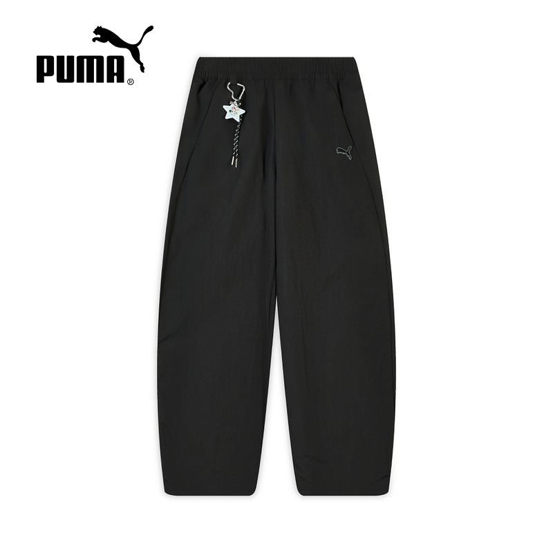 Puma Powerpuff Girls Collaboration Summer Women's Casual Sports Loose Black Pants 637475-01