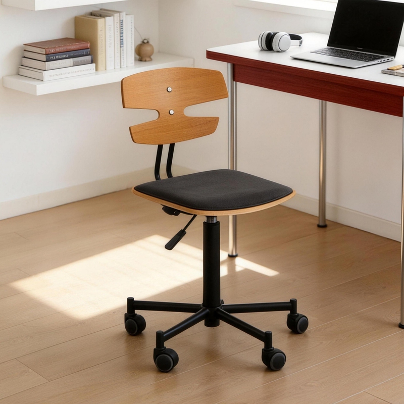 Second-Hand Computer Chair, Solid Wood, Comfortable for Long Sitting, Leisure Chair for Home Bedroom, Adjustable Swivel Chair, Ergonomic Office Chair