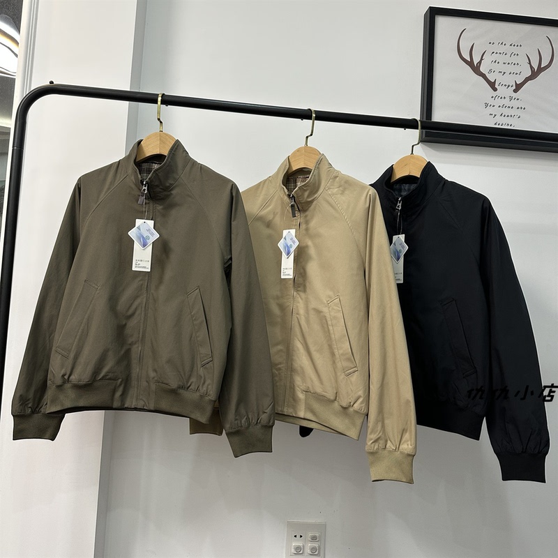 Qiuqiu U Family Spring Couple Style Harrington Stand Collar Jacket Loose Casual Zipper Jacket Qq484610