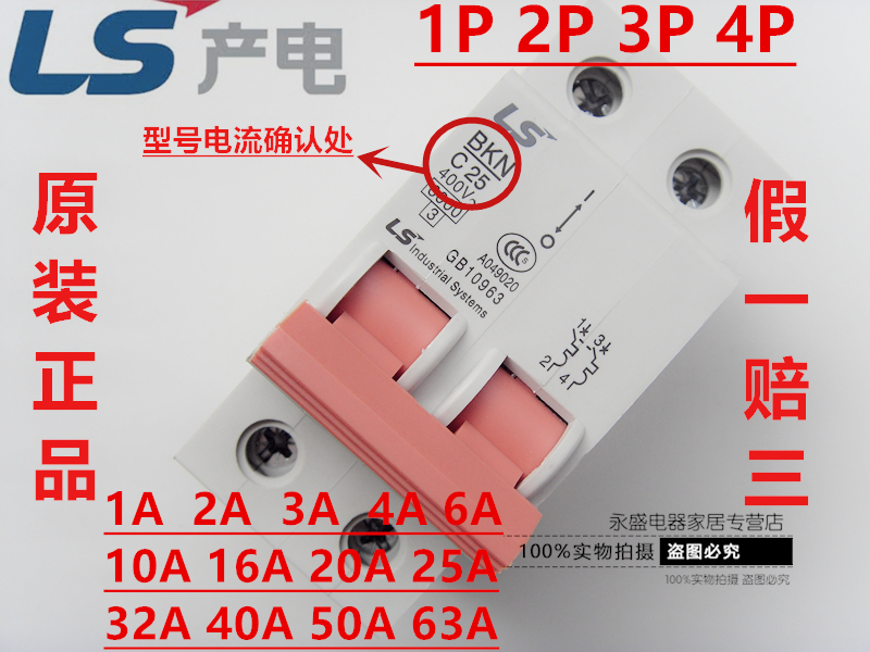 LS Circuit Breaker BKN 1P 2P 3P C6A D10A 16A 25A 40A63A Air Switch