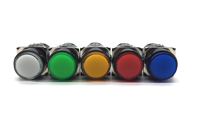 Point switch self-locking round lighted button switch LA16-11DZ AB6Y-M 16mm one open and one closed