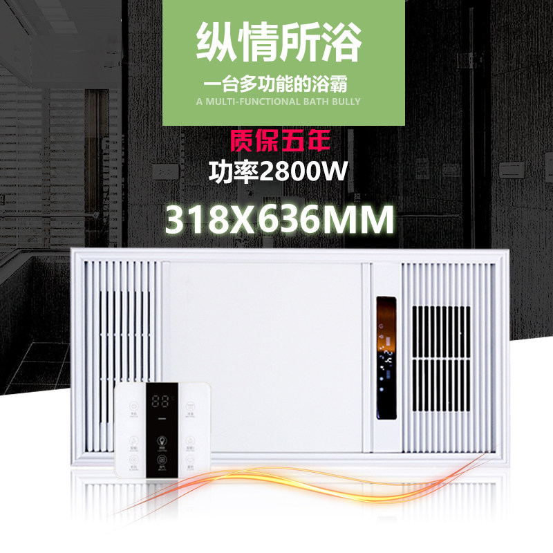 318 * 318x636 integrated ceiling LED flat lamp PTC warm air blower bath bullion enamel Merry and elegant and elegant