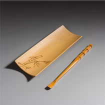 2-piece bamboo tea set tea dial bamboo polished tea ceremony spare parts Kung Fu tea set set tea dial tea spoon and saucer bamboo tea