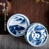 Holy Mountain hand-painted ceramic cover set blue and white Gongbi pot cover set aside tea ceremony tea set accessories Gongfu tea set cover set