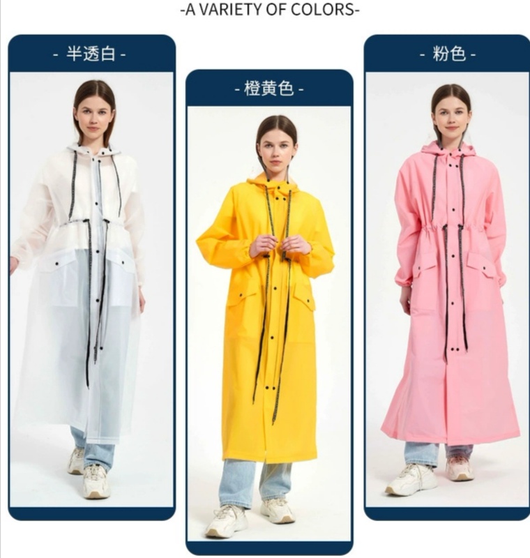 Long Raincoat for Women from Longde Outdoor, Suitable for Hiking, Full-Body Storm Protection, Adult Women's Electric Scooter Riding Rain Poncho