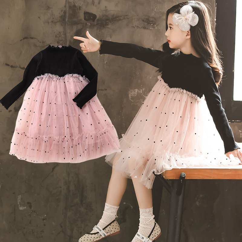 Britain's next kiss girl foreign dress 2020 spring autumn new Korean version of the children's princess dresses