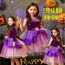 Halloween Childrens clothing Dress Girl Princess Dresses Witch Skirt Fluffy Skirt dresses Fairy Gowns Dress Rehearsal