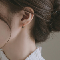 925 pure silver gilded double drill ear ring delicately small and light extravagant earrings lukewarm wind Japan-ROK minimalist earrings