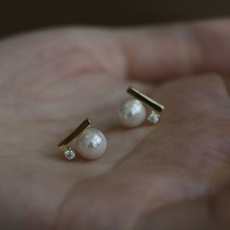 925 pure silver small and delicate ear nail minimalist Temperament Pearl Earrings Japan-ROK Senior Sensation Ear Ornaments Woman