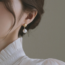 Original 925 Pure Silver Needle Natural Baroque Heteromorphic Pearl Earrings Pure Handmade Style Retro Temperament Ear Ornaments
