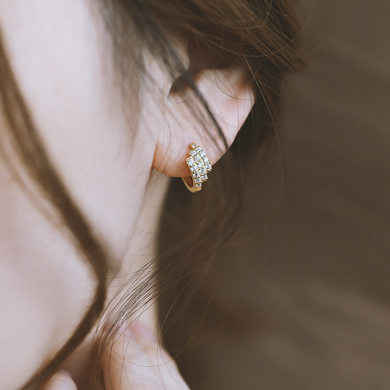 925 pure silver needle ear pin 2020 new wave Han temperament retro personality ins superfairy minimalist earrings female