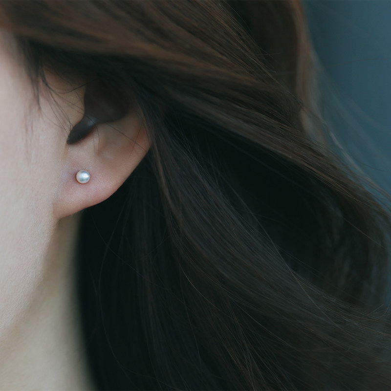 s925 sterling silver freshwater pearl stud earrings 2021 new trendy quality simple and versatile high-grade sense earrings earrings women