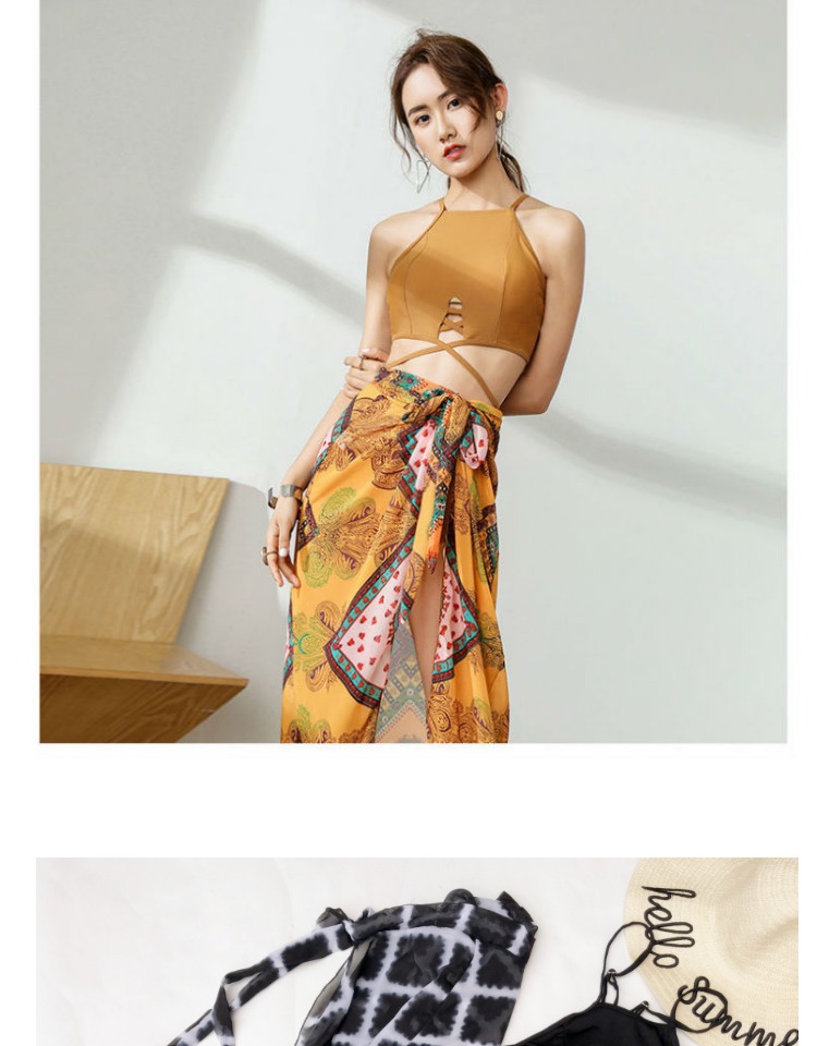 Áo tắm nữ chia ba mảnh retro ngực nhỏ bikini gợi cảm Hàn Quốc mùa xuân nóng bỏng che bụng kỳ nghỉ bơi lội áo tắm 2 mảnh