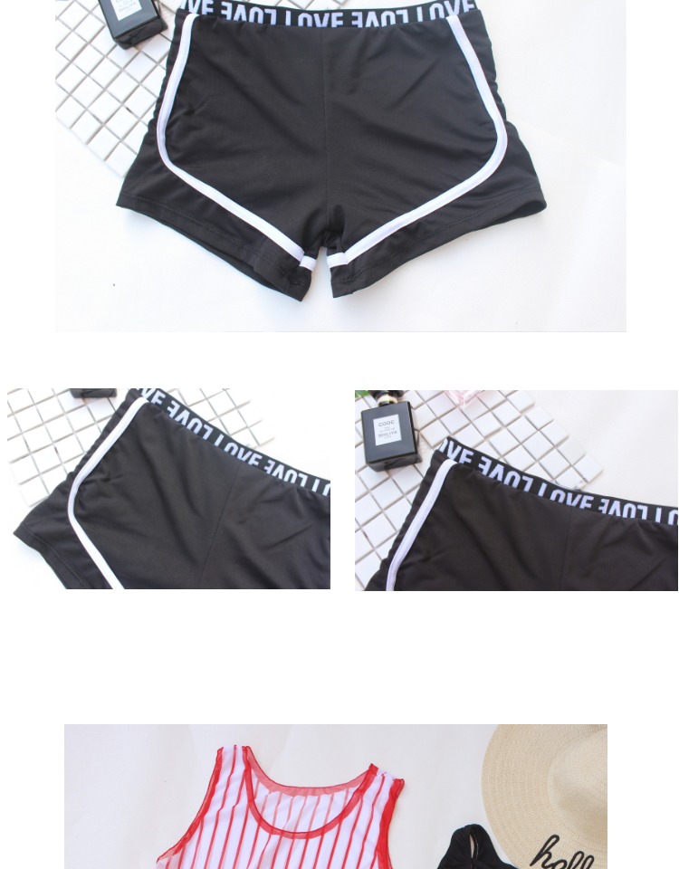 Áo tắm thể thao gió nữ ba mảnh chia nhỏ chống nắng mỏng che bụng nhỏ ngực bảo thủ boyshort bơi mặc 	đồ bơi 2 mảnh short