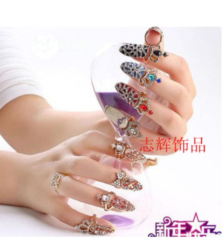 Popular Living Wedding Korean Style Nail Set Joint Set Jewelry Rhinestone Bow Crown Ring Tail Ring Set with Diamonds Popular Living Wedding Korean Style Nail Set Joint Set Jewelry Rhinestone Bow Crown Ring Tail Ring Set with Diamonds