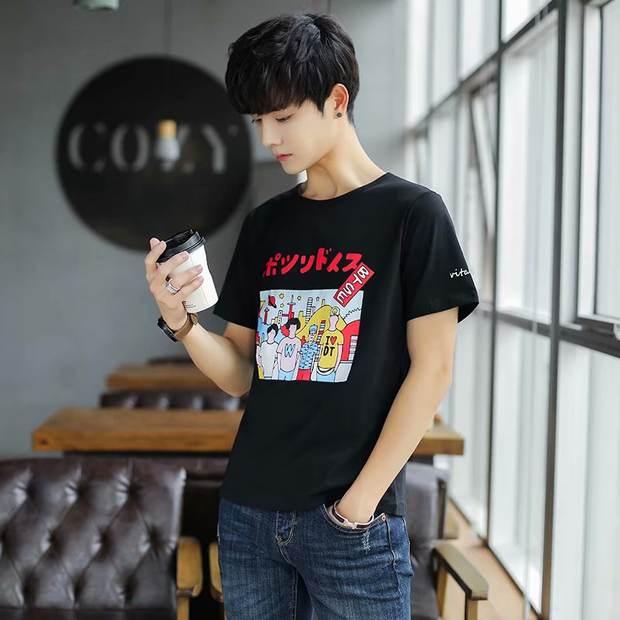 Cậu bé 9,9 nhân dân tệ Áo thun ngắn tay 12 màu rắn 11-13 tuổi 16 trẻ lớn Phiên bản Hàn Quốc 9 nam nửa tay áo 15 học sinh tiểu học áo thun nam có cổ