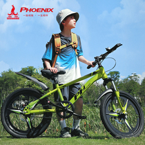 Phoenix childrens bicycle mountain bike for boys and girls 6-15 years old middle-aged and older childrens shock-absorbing disc brake variable speed mountain bike