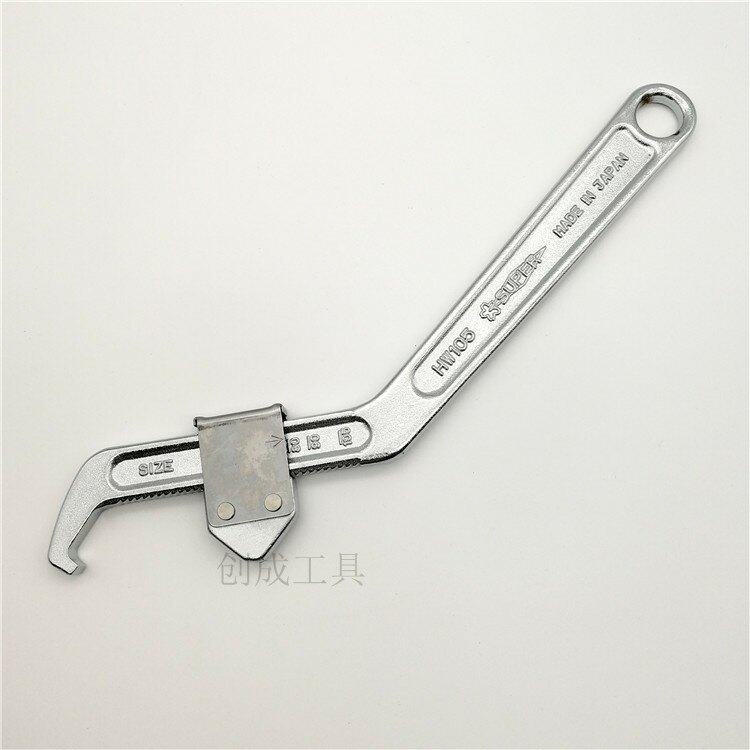 Гаечный ключ 日本进口世霸圆孔钩型扳手可调月牙勾形活动扳手hw-105a 105 165 Super
