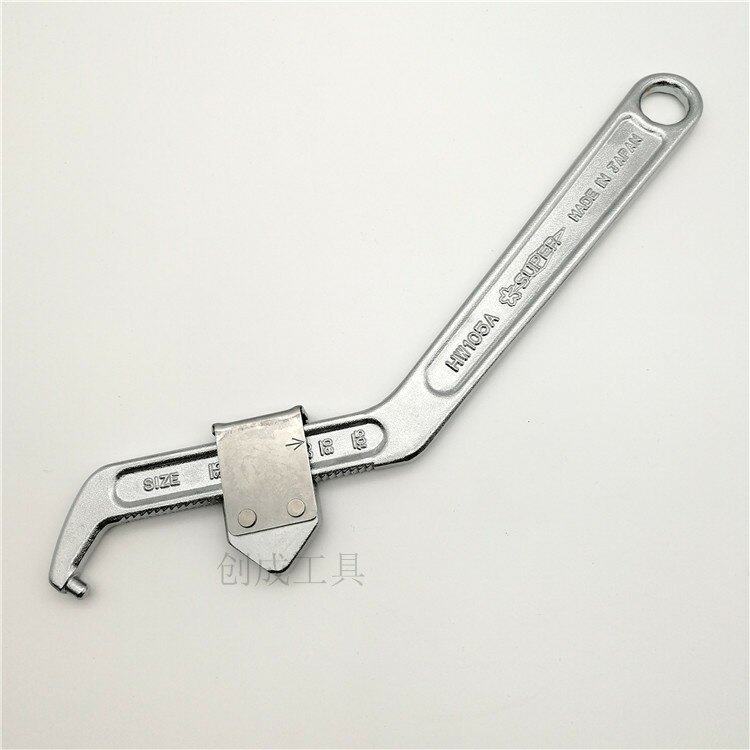 Гаечный ключ 日本进口世霸圆孔钩型扳手可调月牙勾形活动扳手hw-105a 105 165 Super