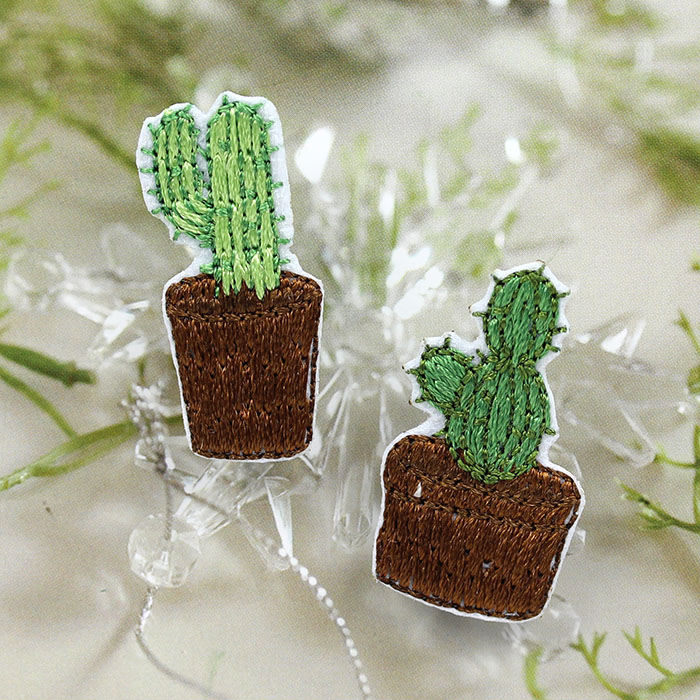 Japan imported machine imitation hand embroidery DIY embroidery cloth stickers clothes patch decoration stickers small coffee flower pot cactus