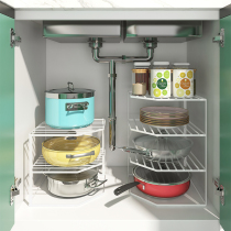 Kitchen sink under sink sink sink sink cabinet Cabinet cabinet storage sub-layer rack multi-layer pot shelf