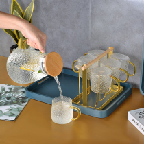 Glass cold kettle cool kettle household high temperature resistant water container set cool white open cold teapot large capacity tie pot