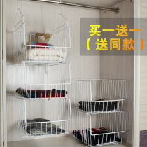 Dormitory wardrobe storage shelf cabinet Cabinet layered partition shelf wardrobe clothing clothing artifact