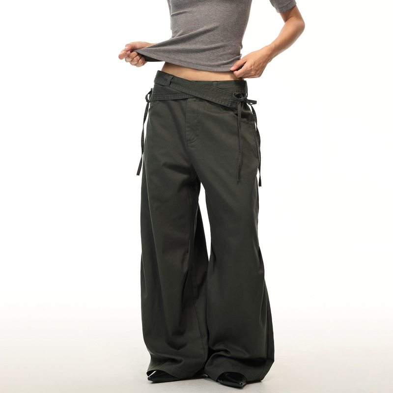 Thumpup American Retro Style Cargo Pants with Tie Design, Unisex Loose Casual Versatile Straight Wide-Leg Pants Thumpup American Retro Style Cargo Pants with Tie Design, Unisex Loose Casual Versatile Straight Wide-Leg Pants