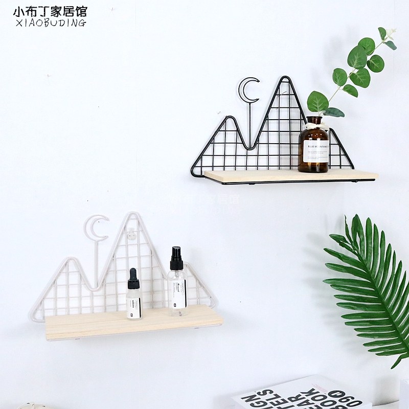 ins Nordic Wind Decorations Moon Bright Mountain Racks Home Wall Wall-mounted Decorative Shelf Dorm Room Arrangement-Taobao