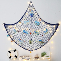 Mediterranean fishing net photo Photo wall ins wind room wall hanging grid Dorm decoration Artifact wall decoration